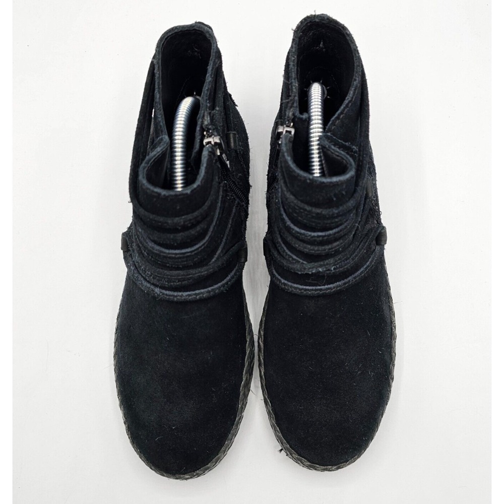 UGG Rianne Boots Women 5 Black Suede Ankle Booties Zipper Wrap Boho Southwestern - Picture 7 of 15